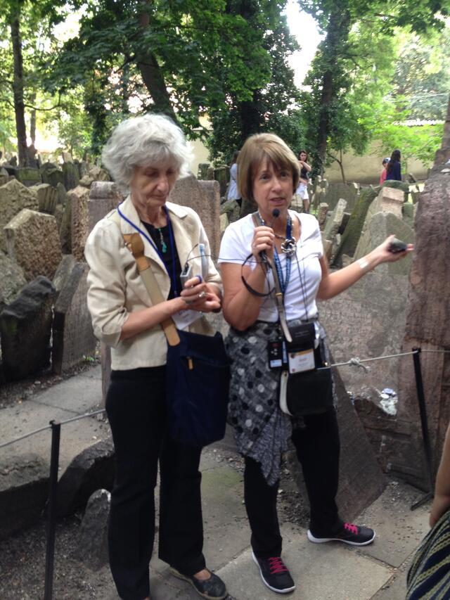 Rabbi Sandy Sasso at Prague Jewish Cemetery
