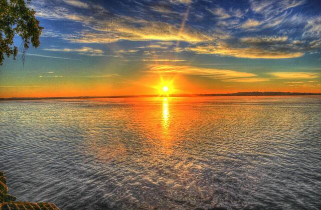 Sunrise over a Lake