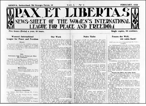 Women's International League for Peace and Freedom's Newspaper